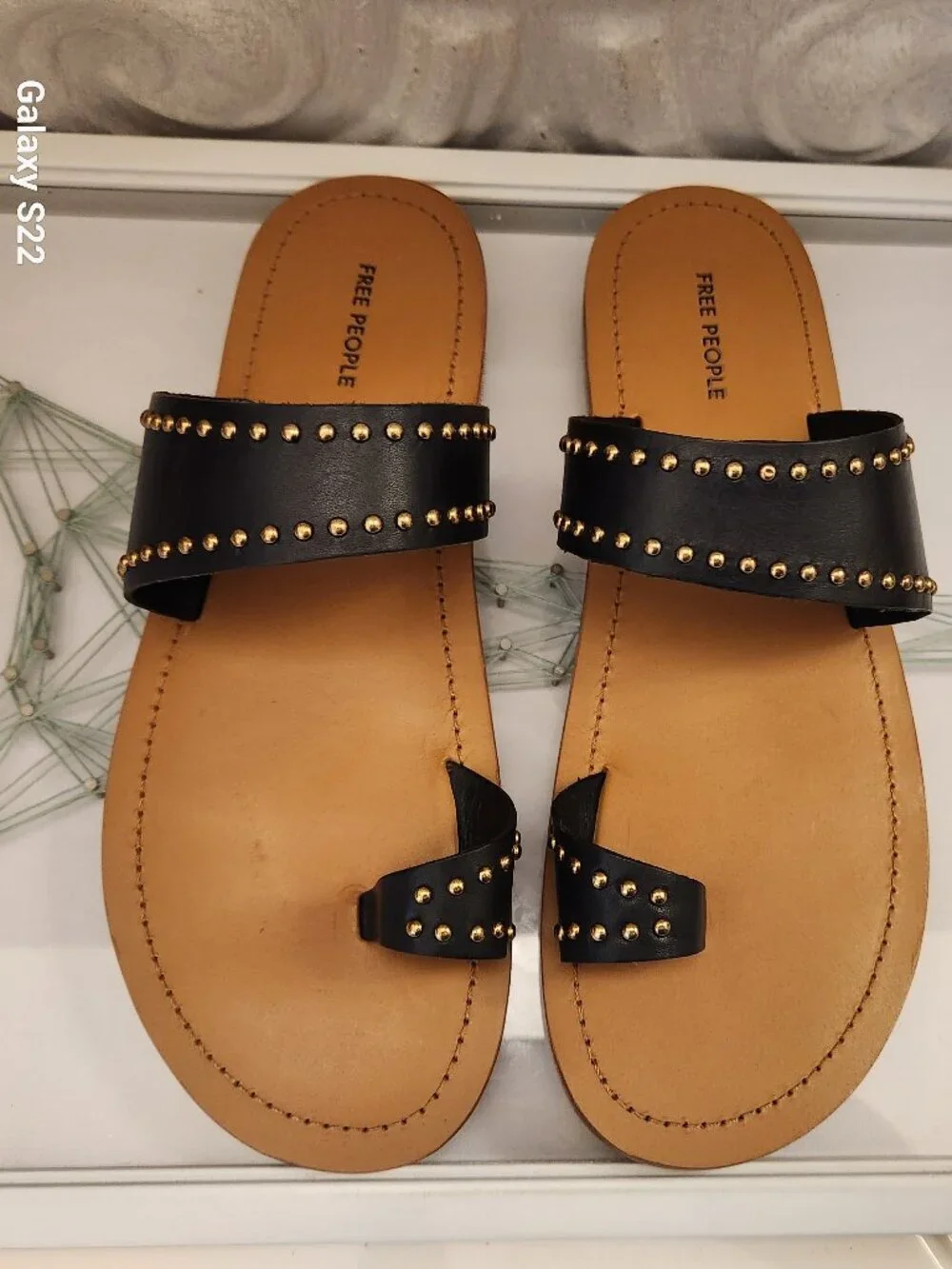 Free People Black Leather Studded 